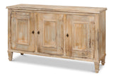 Louis Xvi 3 Door Buffet For Dining Room Antique Oak-Sideboards-Sarreid-LOOMLAN