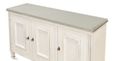 Louis Xvi 3 Door Buffet For Dining Room White With Gray Quartz-Sideboards-Sarreid-LOOMLAN