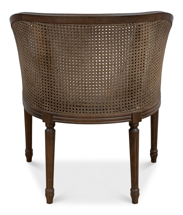 Louis Xvi Accent Tub Chair Driftwood Oatmeal-Accent Chairs-Sarreid-LOOMLAN