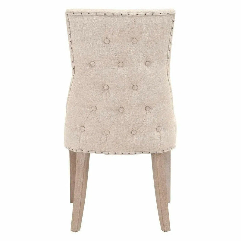 Lourdes Dining Chair Set of 2 Bisque French Linen Ash Dining Chairs LOOMLAN By Essentials For Living