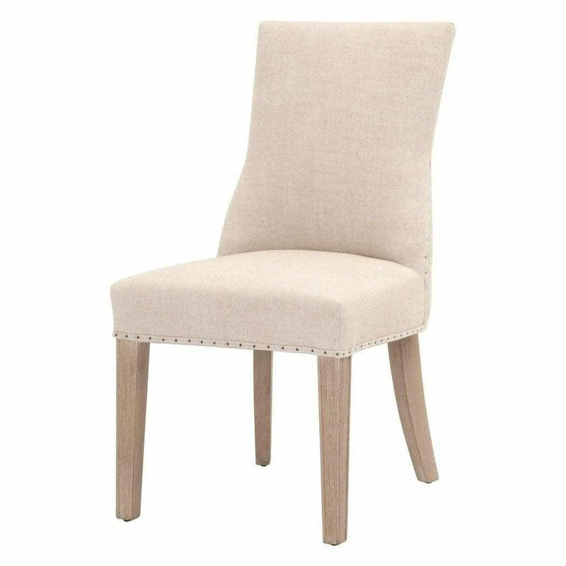 Lourdes Dining Chair Set of 2 Bisque French Linen Ash Dining Chairs LOOMLAN By Essentials For Living