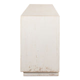 Louvered Sideboard Whitewash Cabinet For Living Room-Sideboards-Sarreid-LOOMLAN