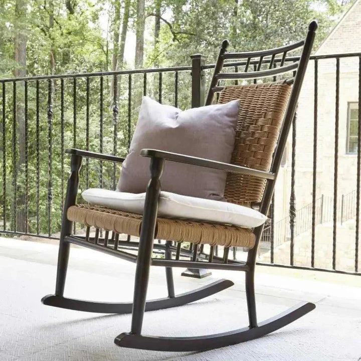 Low Country Porch Rocker Premium Wicker Furniture-Outdoor Lounge Chairs-Lloyd Flanders-LOOMLAN