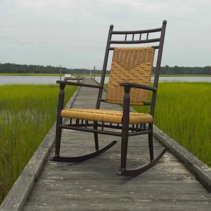 Low Country Porch Rocker Premium Wicker Furniture-Outdoor Lounge Chairs-Lloyd Flanders-LOOMLAN