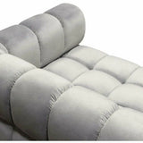 Low Profile Sofa in Platinum Grey Velvet Silver Base Sofas & Loveseats LOOMLAN By Diamond Sofa