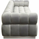 Low Profile Sofa in Platinum Grey Velvet Silver Base Sofas & Loveseats LOOMLAN By Diamond Sofa