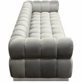 Low Profile Sofa in Platinum Grey Velvet Silver Base Sofas & Loveseats LOOMLAN By Diamond Sofa