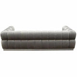 Low Profile Sofa in Platinum Grey Velvet Silver Base Sofas & Loveseats LOOMLAN By Diamond Sofa