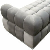 Low Profile Sofa in Platinum Grey Velvet Silver Base Sofas & Loveseats LOOMLAN By Diamond Sofa