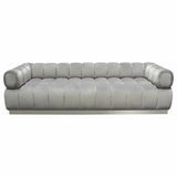 Low Profile Sofa in Platinum Grey Velvet Silver Base Sofas & Loveseats LOOMLAN By Diamond Sofa