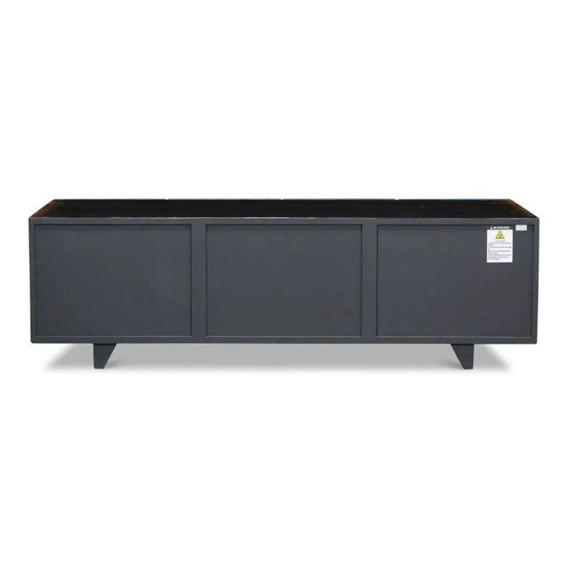 Low Wall Console TV Stand Blue Reclaimed Wood-TV Stands & Media Centers-Sarreid-LOOMLAN