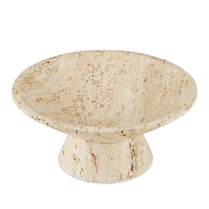 Lubo Travertine Small Bowl - LOOMLAN - Currey & Co - Boxes & Bowls