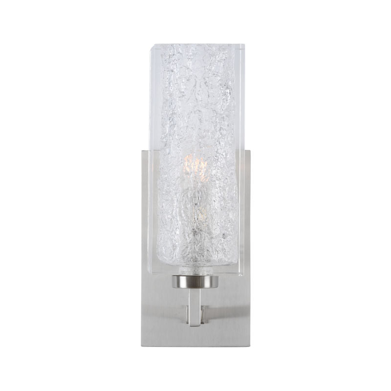 Lucallan Nickel Finish Acrylic Wall Sconce-Wall Sconces-Wildwood-LOOMLAN