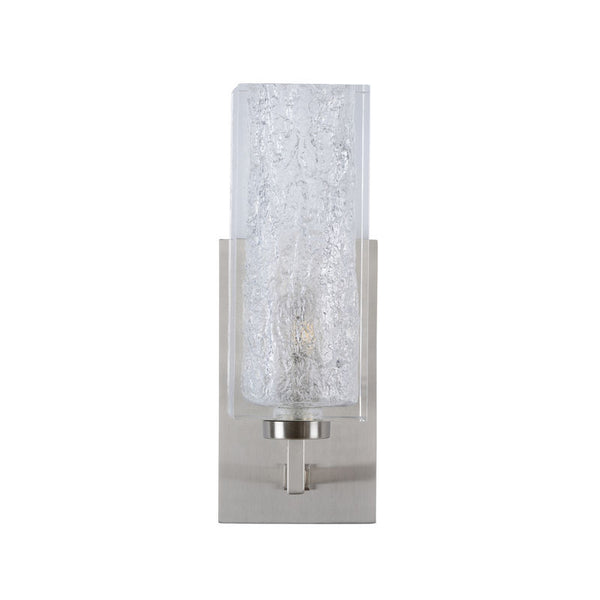 Lucallan Nickel Finish Acrylic Wall Sconce-Wall Sconces-Wildwood-LOOMLAN