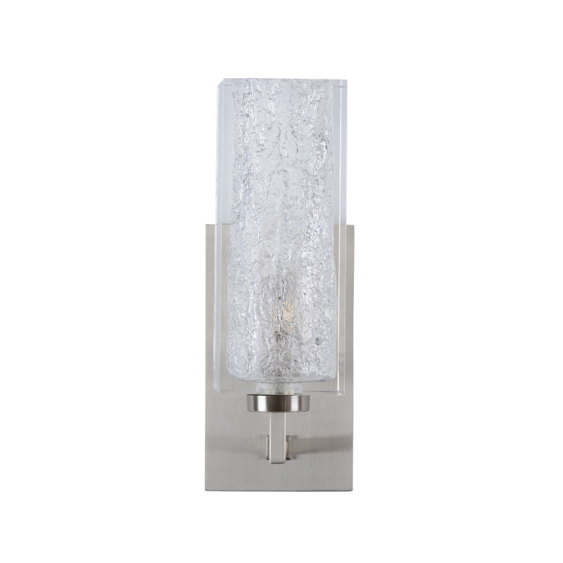 Lucallan Nickel Finish Acrylic Wall Sconce-Wall Sconces-Wildwood-LOOMLAN