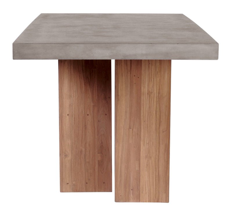 Lucca Teak and Concrete Counter Table - Slate Gray Outdoor Accent Table-Outdoor Side Tables-Seasonal Living-LOOMLAN