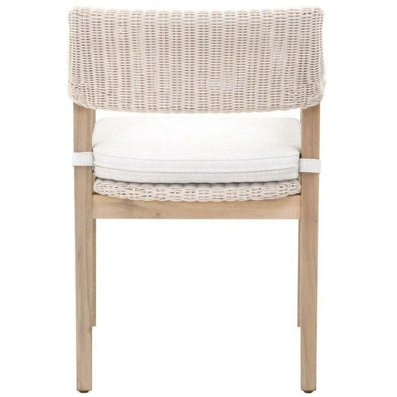 Lucia Outdoor Arm Chair White Wicker and Teak Outdoor Accent Chairs LOOMLAN By Essentials For Living