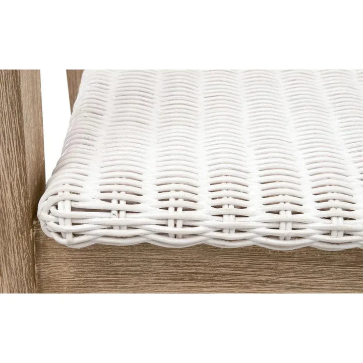 Lucia White Wicker Counter Stool Back & Arms - LOOMLAN - Essentials For Living - Counter Stools