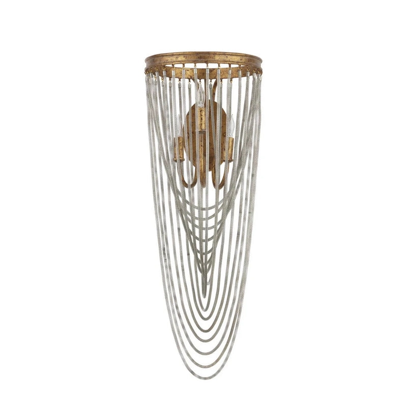 Lucien Modern Elegance French Gold Leaf Wall Sconce