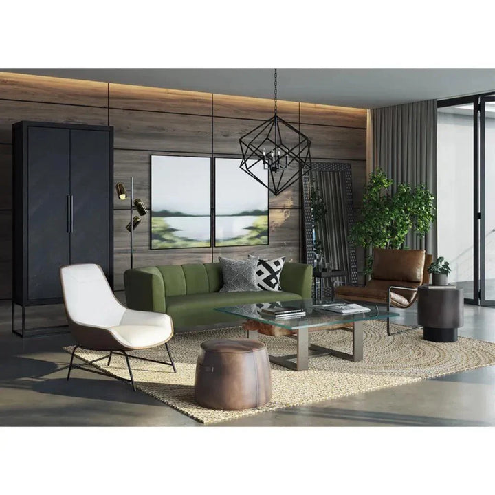 Lucier Leather Handsome Lounge Chair - LOOMLAN - SUNPAN - Accent Chairs