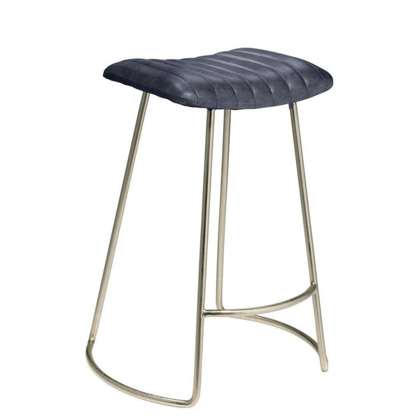 Luke Grey Buffalo Leather Counter Stool Without Back Counter Stools LOOMLAN By Jamie Young