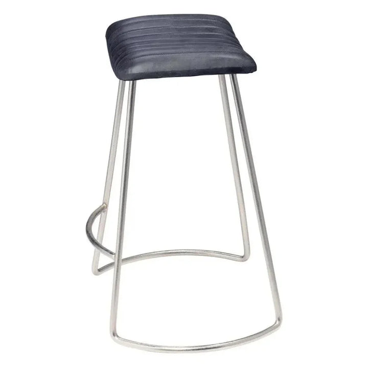 Luke Grey Buffalo Leather Counter Stoolout Back - LOOMLAN - Jamie Young - Counter Stools
