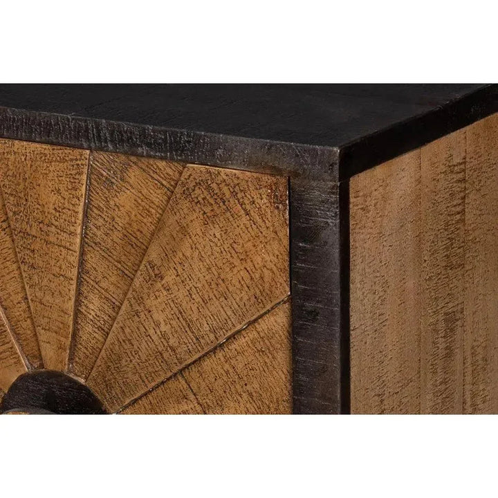 Luke Wood and Metal Brown 3 Door Sideboard - LOOMLAN - Sarreid - Sideboards