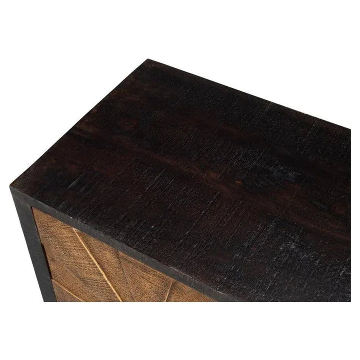 Luke Wood and Metal Brown 3 Door Sideboard - LOOMLAN - Sarreid - Sideboards