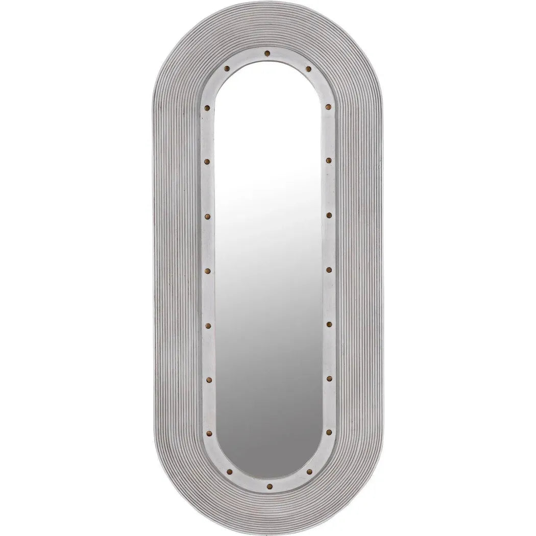 Luna Mirror, White Washed Oval Wall Mirror