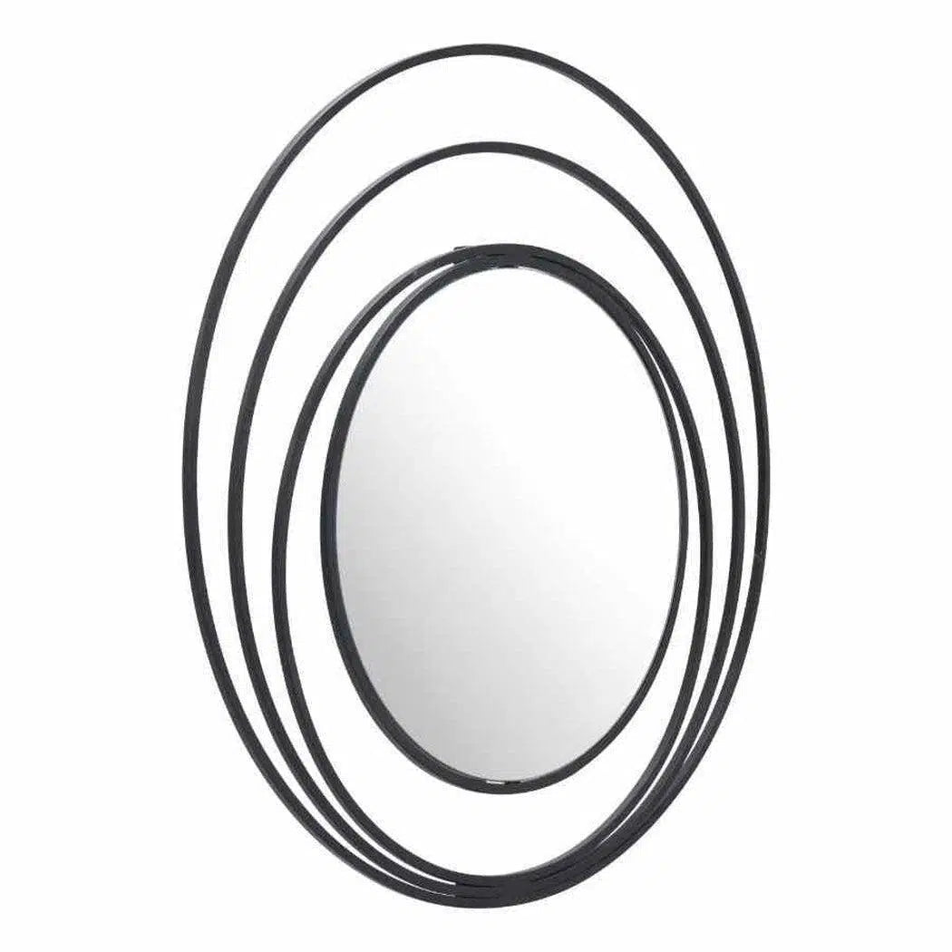 Luna Round Mirror Black