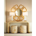 Lux Handmade Hexagon Design Gold Pouf