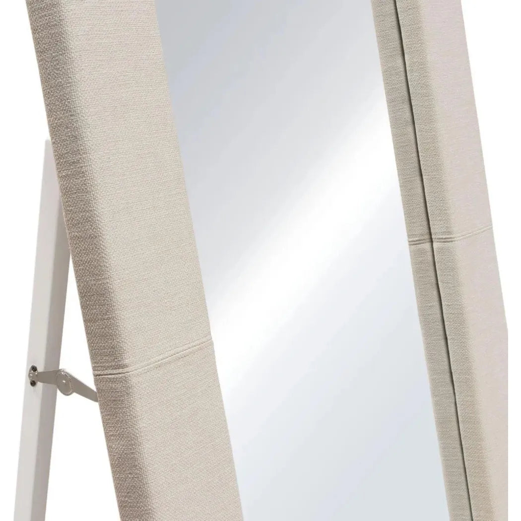 Luxe Free-Standing Mirror in Sand Linen