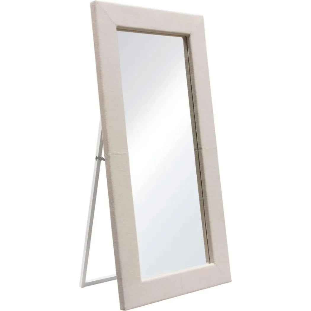 Luxe Free-Standing Mirror in Sand Linen