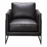 Luxley Black Leather Club Chair Modern Style