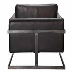 Luxley Black Leather Club Chair Modern Style