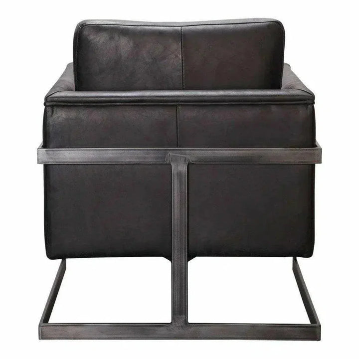 Luxley Black Leather Club Chair Modern Style - LOOMLAN - Moe's Home - Club Chairs