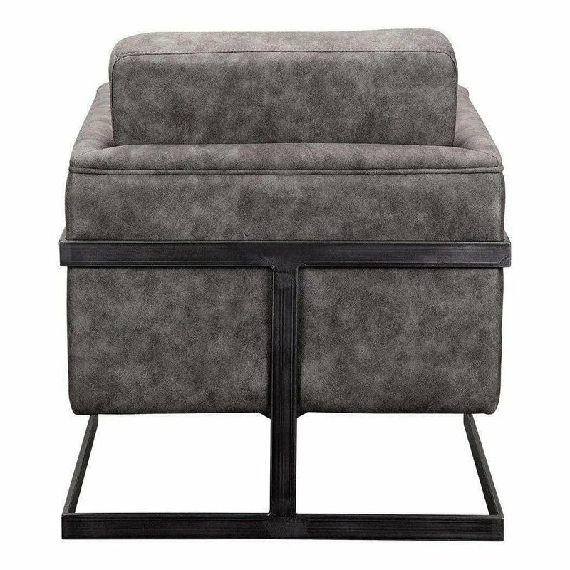 Luxley Grey Velvet Club Chair Metal Frame Modern Style Club Chairs LOOMLAN By Moe's Home