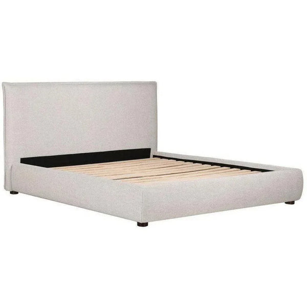 Luzon Linen Light Grey Bed Frame - LOOMLAN - Moe's Home - Beds