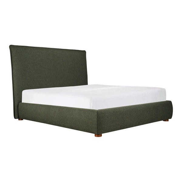 Luzon Upholstered King Bed Tall Headboard Dark Green Deep Forest Beds LOOMLAN By Moe's Home
