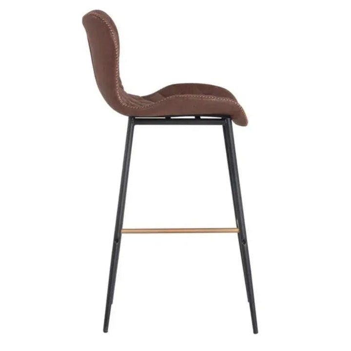 Lyla Leather Barstool 2PC - LOOMLAN - SUNPAN - Bar Stools