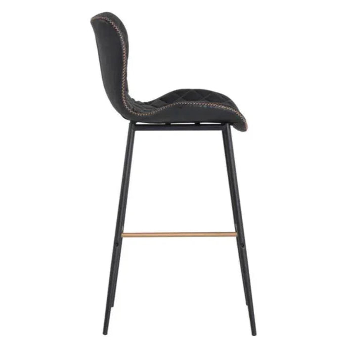 Lyla Leather Barstool 2PC - LOOMLAN - SUNPAN - Bar Stools