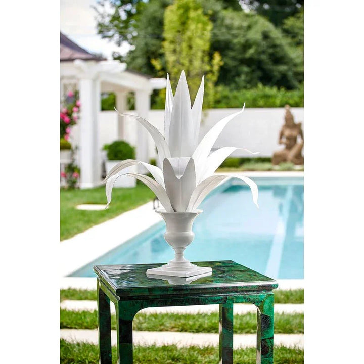 Lyon Tole White Flower Sculpture - LOOMLAN - Chelsea House - Statues & Sculptures