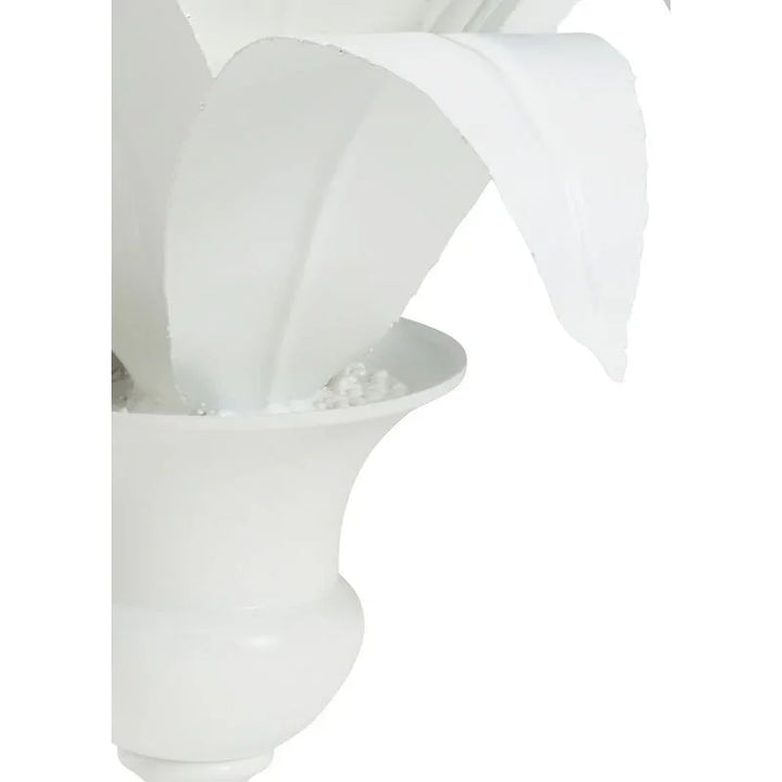 Lyon Tole White Flower Sculpture - LOOMLAN - Chelsea House - Statues & Sculptures