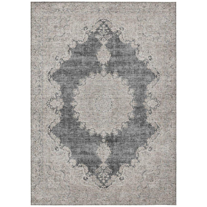 Lyra Black Washable Indoor-Outdoor Rug-Outdoor Rugs-LOOMLAN Rugs-2'6" x 3'10"-LOOMLAN