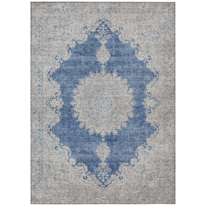 Lyra Blue Washable Indoor-Outdoor Rug-Outdoor Rugs-LOOMLAN Rugs-2'6" x 3'10"-LOOMLAN