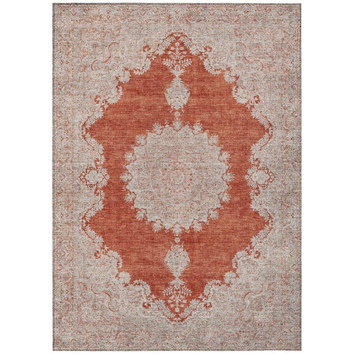 Lyra Orange Washable Indoor-Outdoor Rug-Outdoor Rugs-LOOMLAN Rugs-2'6" x 3'10"-LOOMLAN