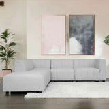 Lyric Dream Light Grey 5-piece left facing modular sectional couch Modular Sofas LOOMLAN By Moe's Home