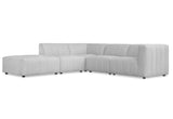 Lyric Dream Light Grey Modular Sectional Couch Set of 5 PC Set Stain Resistant Modular Sofas LOOMLAN By Moe's Home