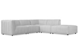 Lyric Dream Light Grey Modular Sectional Couch Set of 5 PC Set Stain Resistant Modular Sofas LOOMLAN By Moe's Home