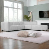 Lyric Dream Light Grey 5-piece right facing modular sectional couch Modular Sofas LOOMLAN By Moe's Home